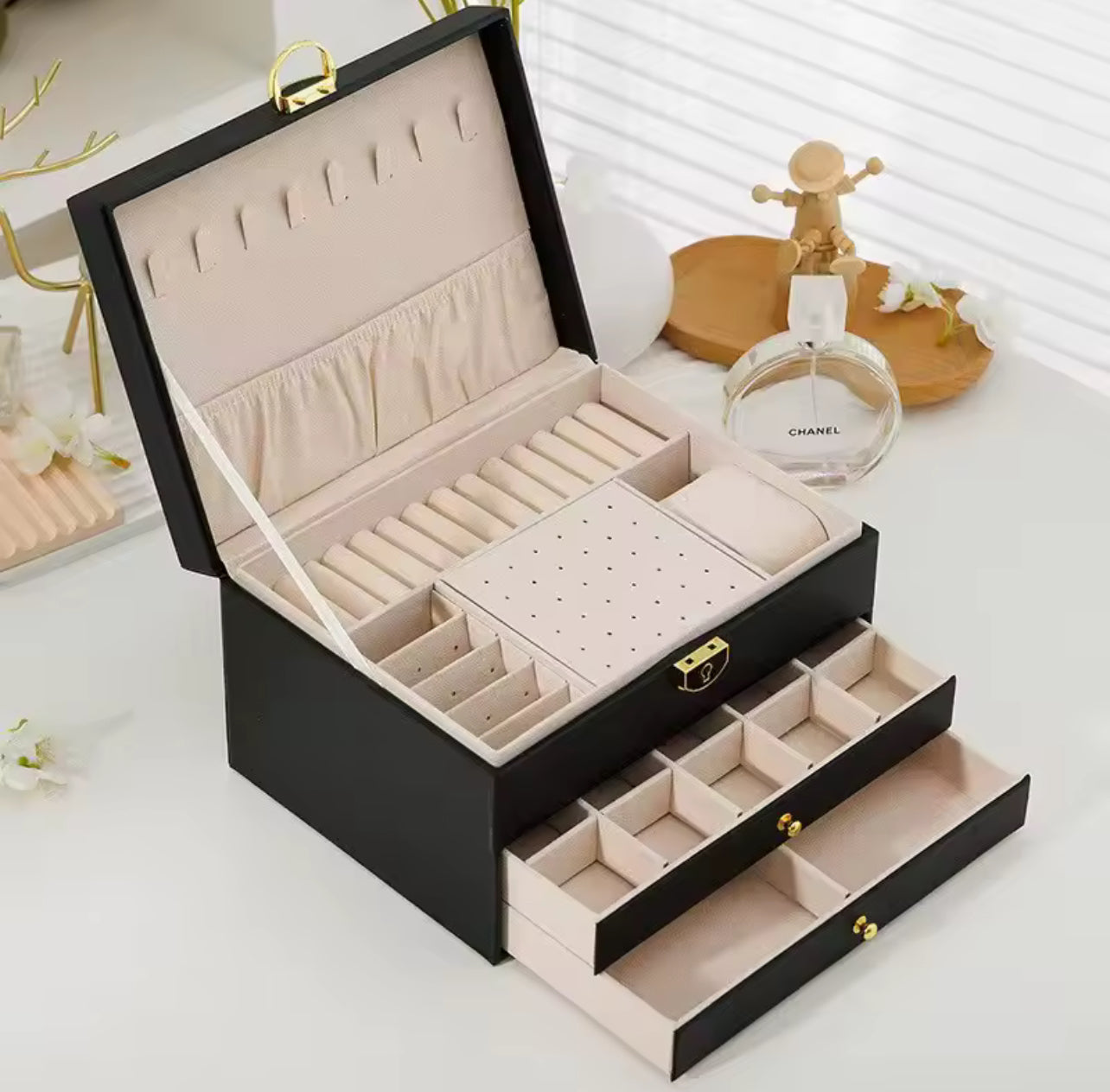 LuxeTower™ Deluxe Jewelry Organizer Box
